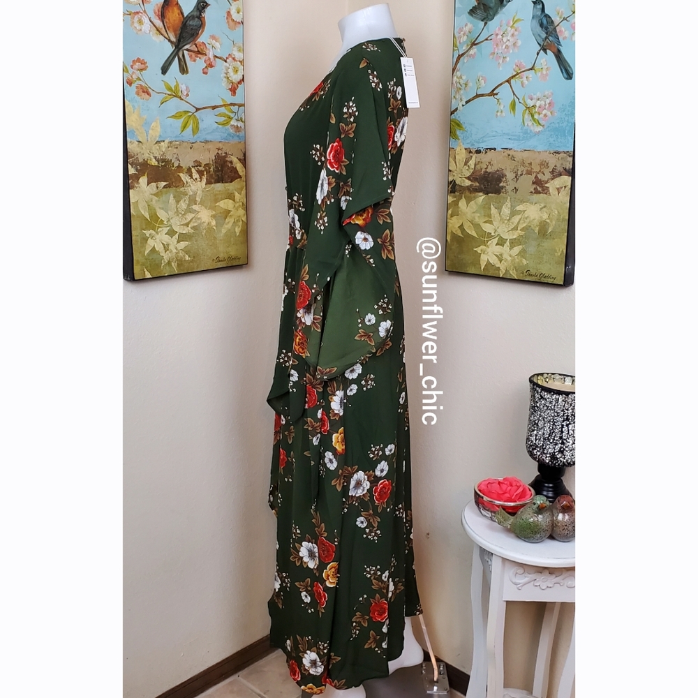 SALE! L LEFT! ποΈ Bohemian Front Wrap Floral Dress - Picture 10 of 12